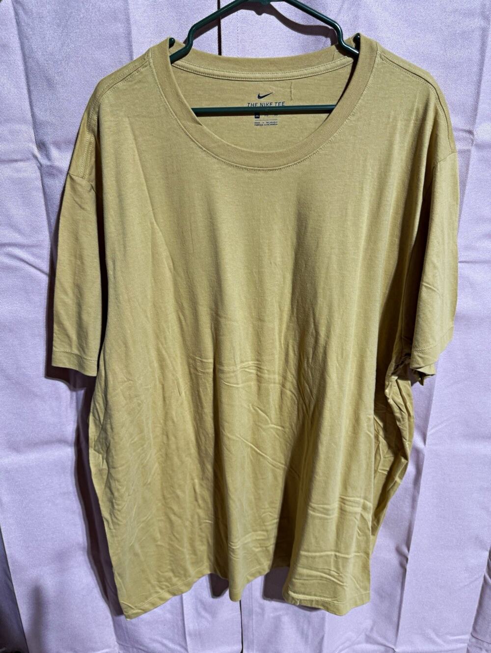 Nike The Nike Tee Men's Beige Solid Crew Neck Short Sleeve T-Shirt 3XL
